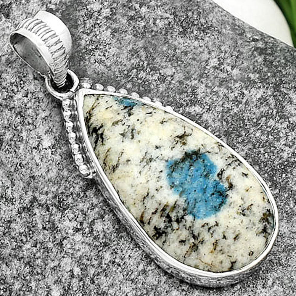 Natural K2 Blue - Azurite In Quartz Pendant P-1084 SDP111932