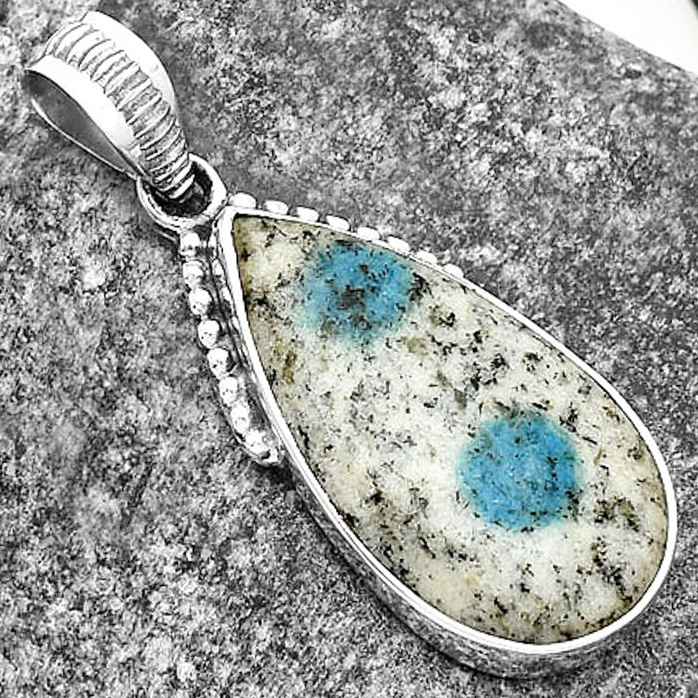 Natural K2 Blue - Azurite In Quartz Pendant P-1084 SDP111934