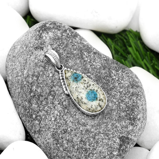 Natural K2 Blue - Azurite In Quartz Pendant P-1084 SDP111934