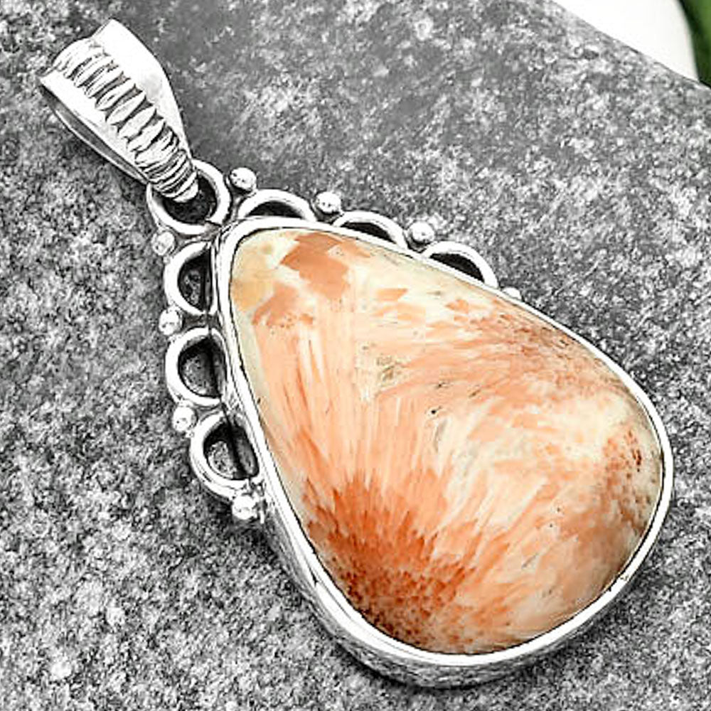 Natural Orange Scolecite - India Pendant P-1085 SDP111981
