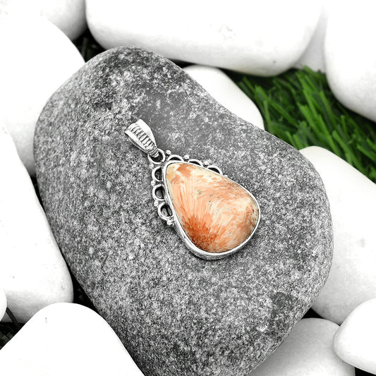 Natural Orange Scolecite - India Pendant P-1085 SDP111981