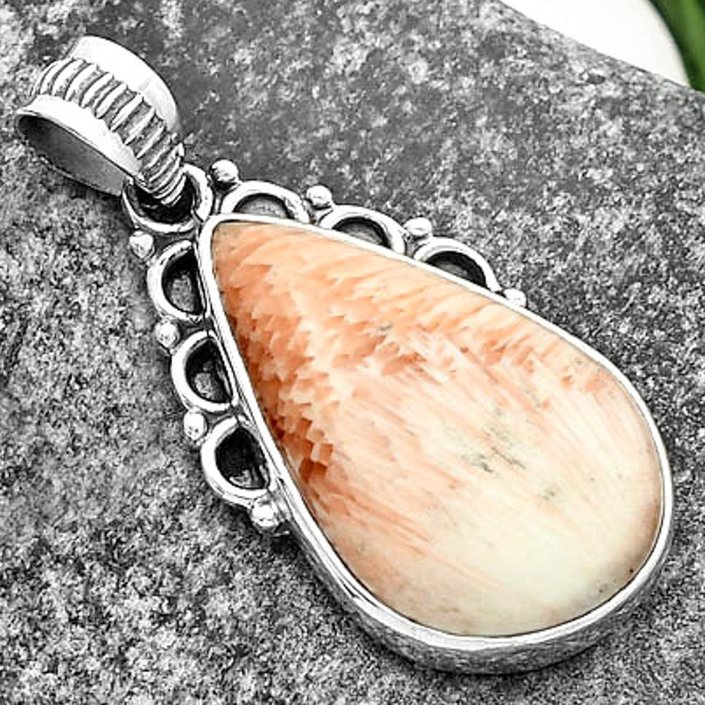 Natural Orange Scolecite - India Pendant P-1085 SDP112000