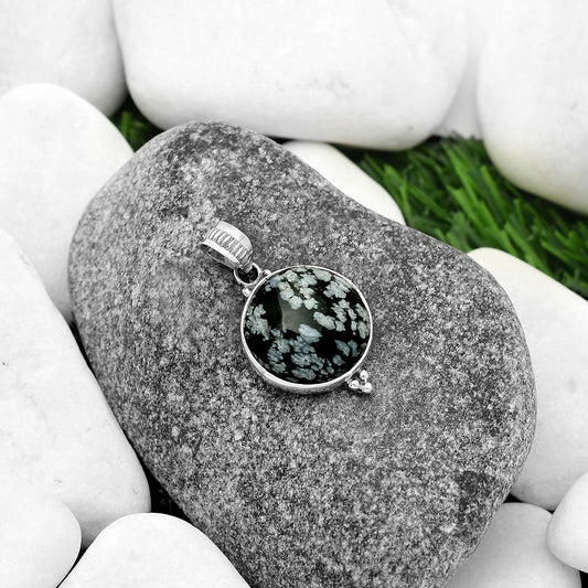 Natural Snow Flake Obsidian Pendant P-1100 SDP112101