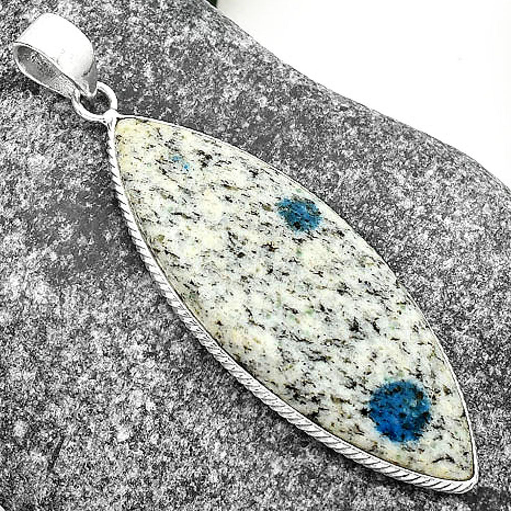 Natural K2 Blue - Azurite In Quartz Pendant P-1053 SDP112255