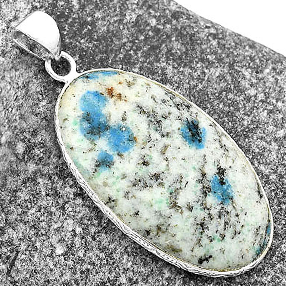 Natural K2 Blue - Azurite In Quartz Pendant P-1053 SDP112256
