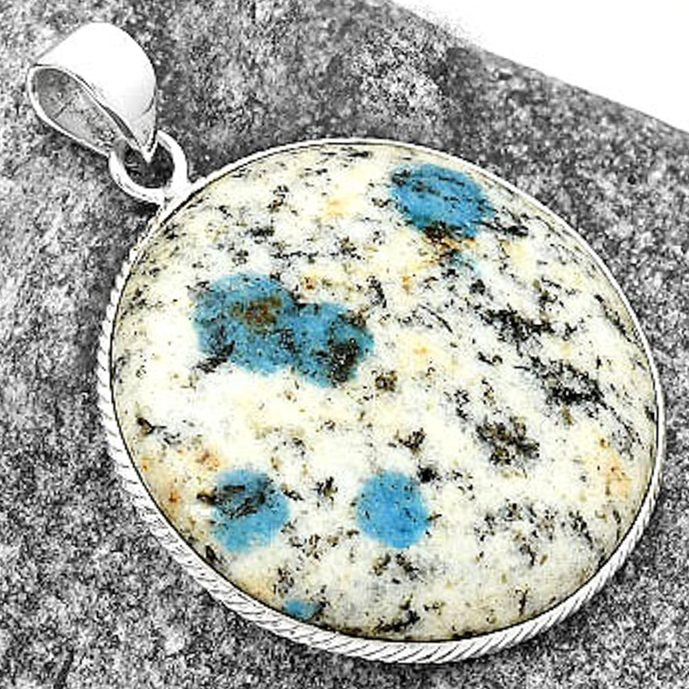 Natural K2 Blue - Azurite In Quartz Pendant P-1053 SDP112258