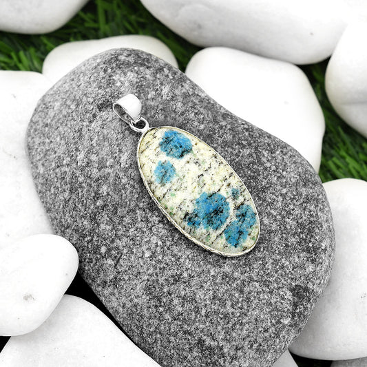 Natural K2 Blue - Azurite In Quartz Pendant P-1053 SDP112428