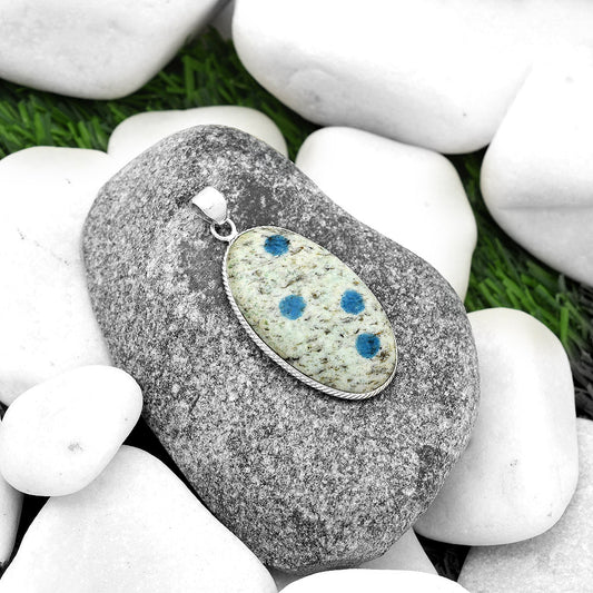 Natural K2 Blue - Azurite In Quartz Pendant P-1053 SDP112432