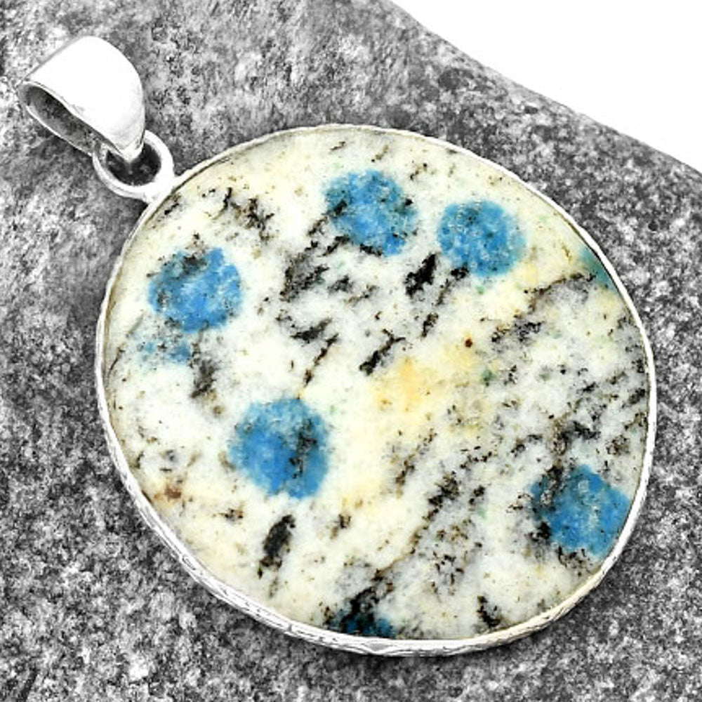Natural K2 Blue - Azurite In Quartz Pendant P-1053 SDP112461