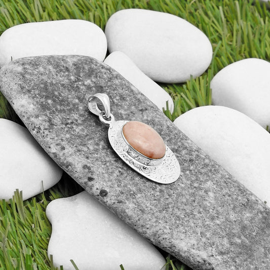 Natural Pink Scolecite Pendant P-1392 SDP112687