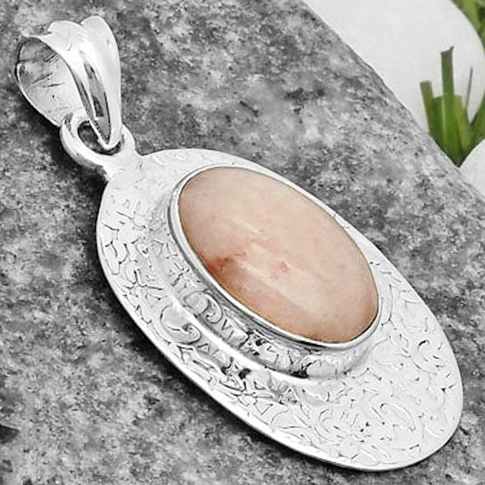 Natural Pink Scolecite Pendant P-1392 SDP112688