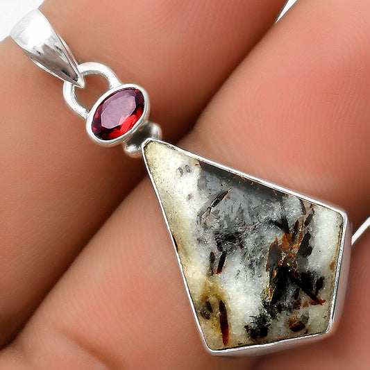 Natural Astrophyllite Russia & Garnet Pendant P-1077 SDP112805