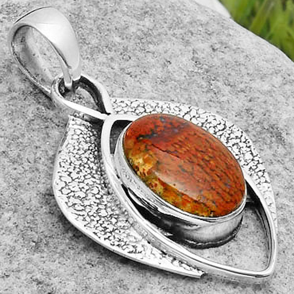 Southwest Style - Red Moss Agate Pendant P-1402 SDP112976