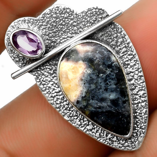 Indian Blanket Jasper & Amethyst Pendant P-1338 SDP113051
