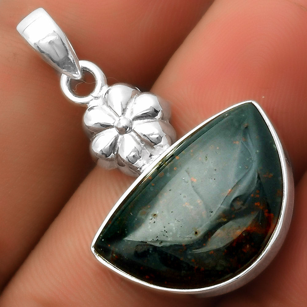 Natural Blood Stone - India Pendant P-1308 SDP113158