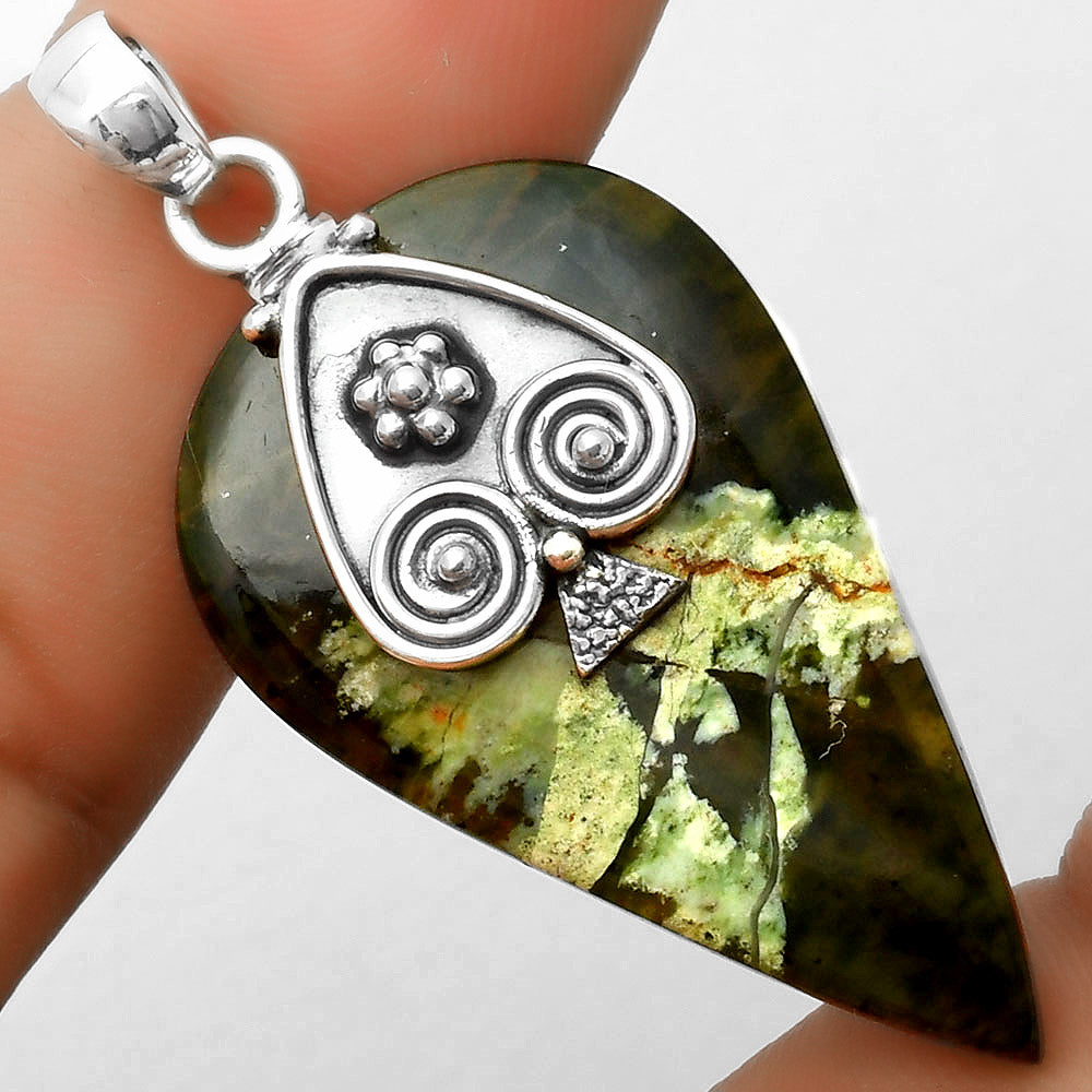 Natural Chrome Chalcedony Pendant P-1388 SDP113218