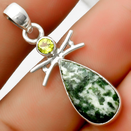 Natural Dioptase & Peridot Pendant P-1243 SDP113252