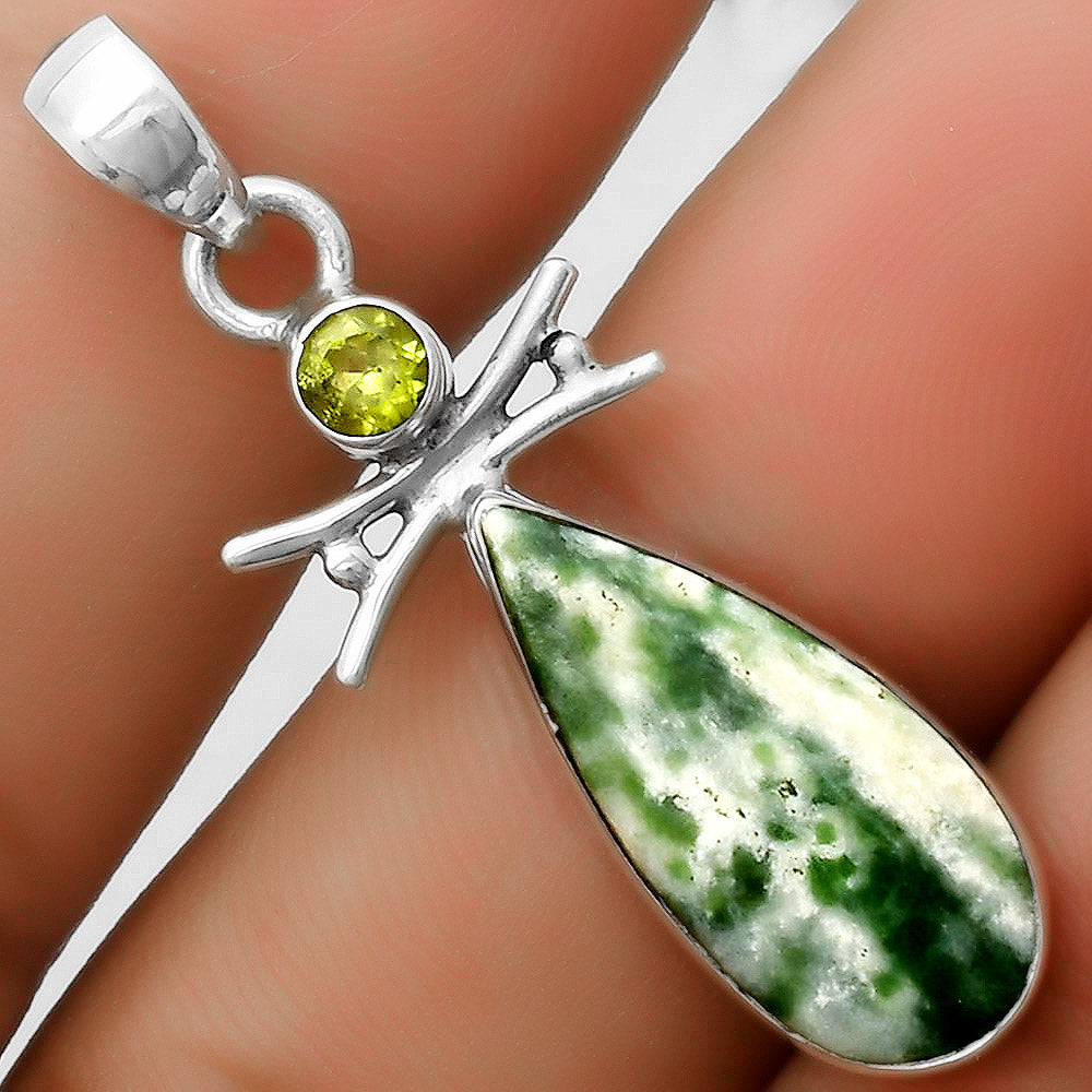 Natural Dioptase & Peridot Pendant P-1243 SDP113272