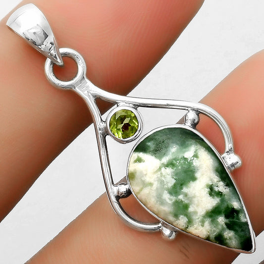 Natural Dioptase & Peridot Pendant P-1575 SDP113499