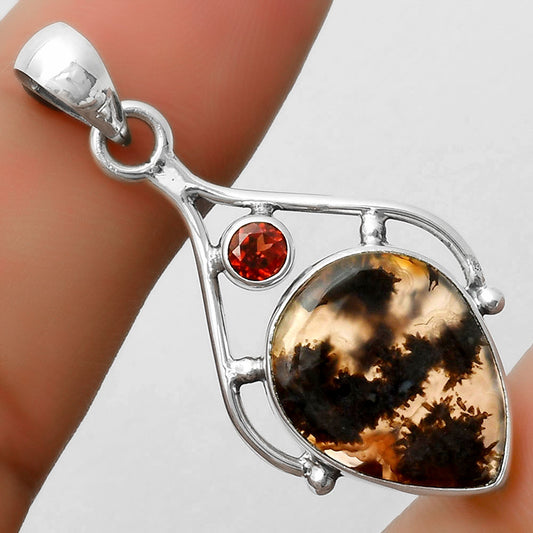Natural Tube Agate - Turkish & Garnet Pendant P-1575 SDP113508