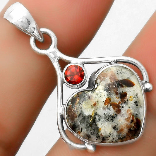 Heart Astrophyllite - Russia & Garnet Pendant P-1575 SDP113517