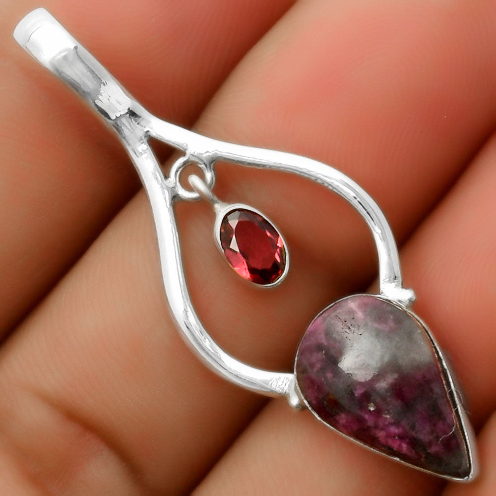 Natural Tourmaline Quartz & Garnet Pendant P-1648 SDP113702