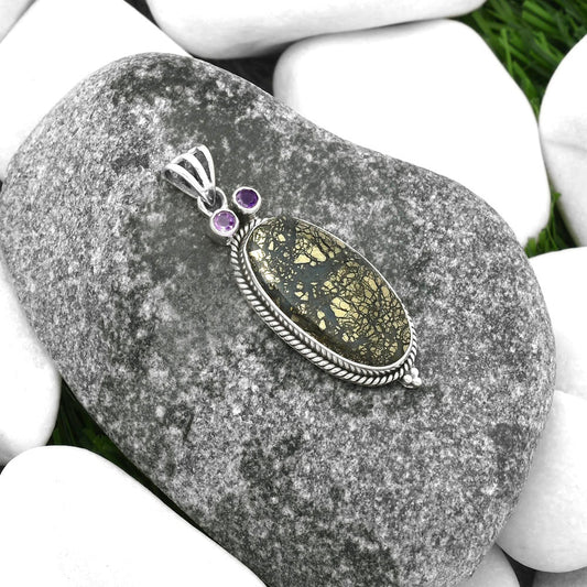 Owl Nipomo Marcasite Agate & Amethyst Pendant P-1083 SDP114394