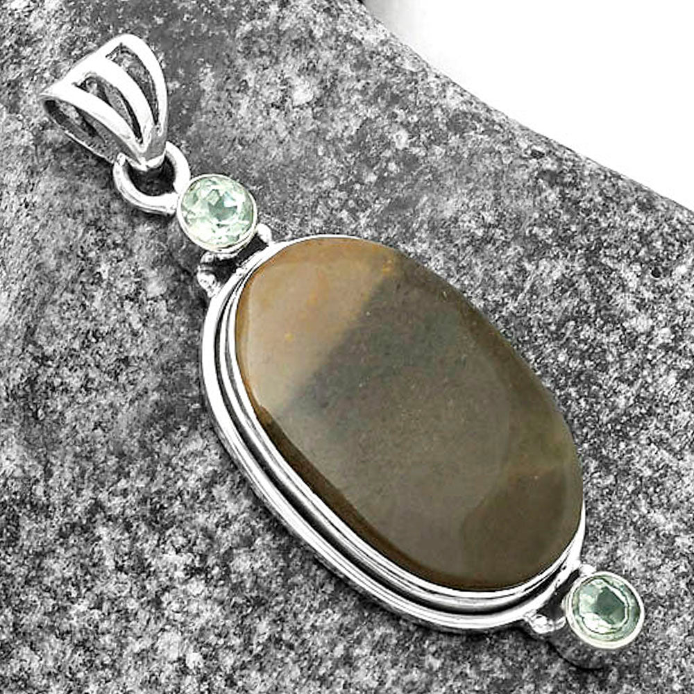 Polygram Jasper & Prasiolite (Green Amethyst) Pendant P-1023 SDP114410