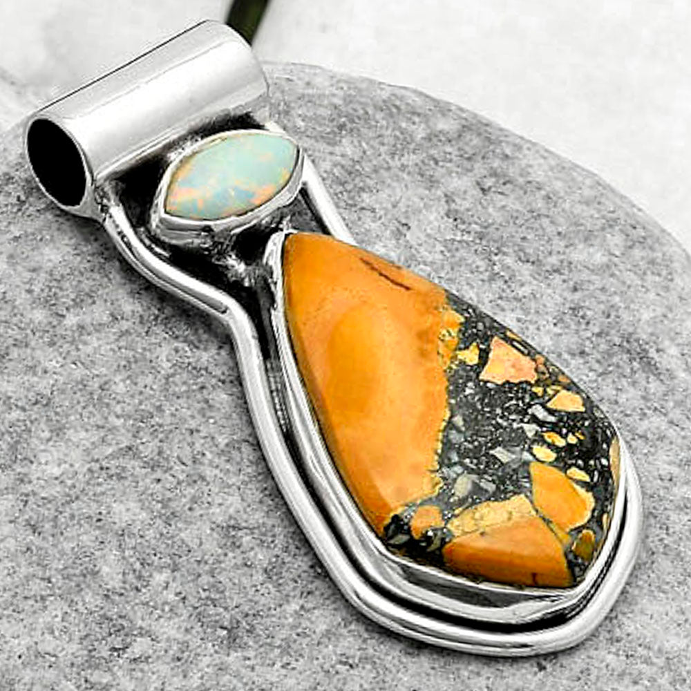 Maligano Jasper Indonesia & Fire Opal Pendant P-1130 SDP114447
