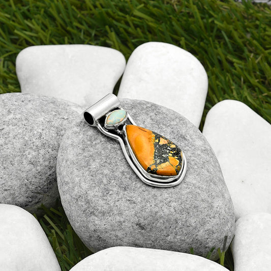 Maligano Jasper Indonesia & Fire Opal Pendant P-1130 SDP114447