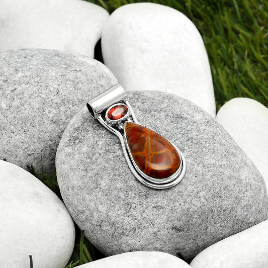 Natural Noreena Jasper & Garnet Pendant P-1130 SDP114463