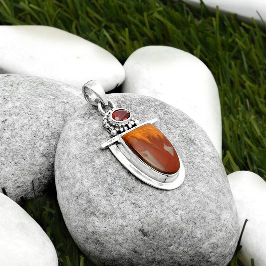 Natural Noreena Jasper & Garnet Pendant P-1289 SDP114494