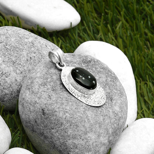 Natural Snow Flake Obsidian Pendant P-1392 SDP114533