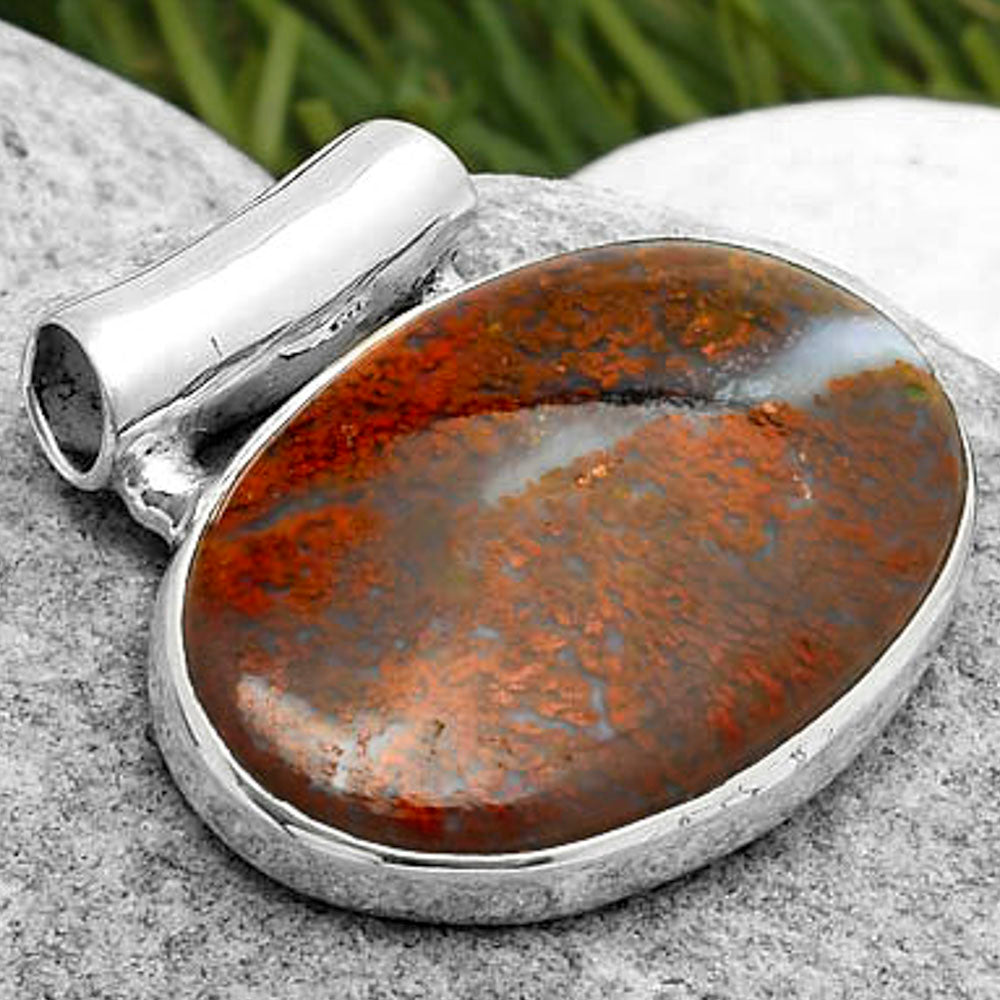Natural Red Moss Agate Pendant P-1259 SDP114551