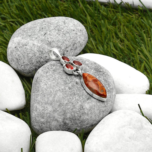 Rare Cady Mountain Agate & Garnet Pendant P-1203 SDP114883