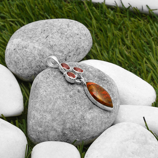 Rare Cady Mountain Agate & Garnet Pendant P-1203 SDP114884