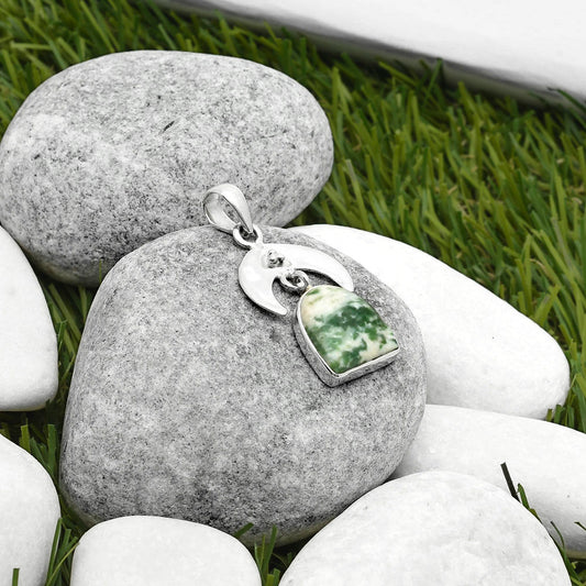 Crescent Moon - Natural Dioptase Pendant P-1133 SDP114898