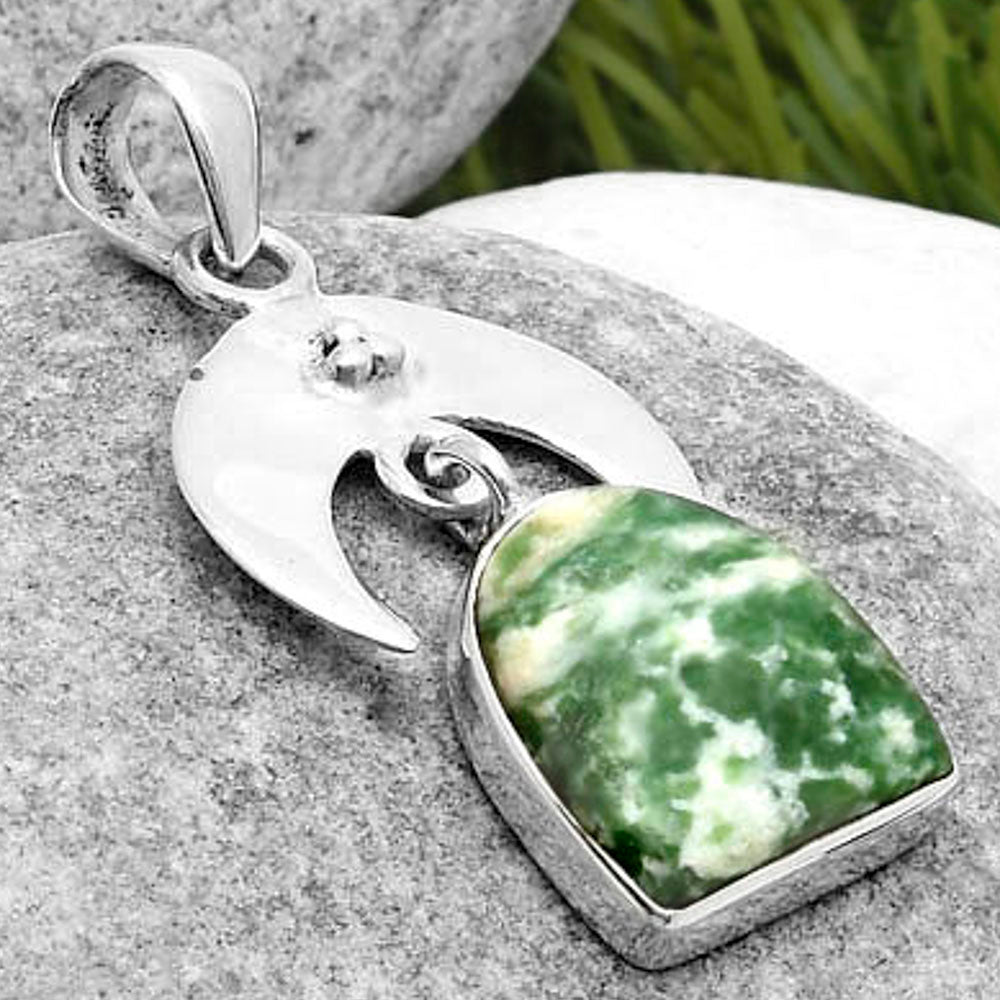 Crescent Moon - Natural Dioptase Pendant P-1133 SDP114904