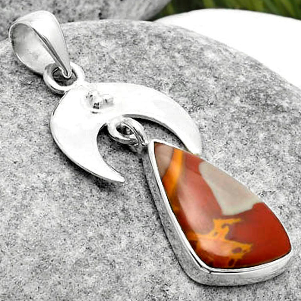 Crescent Moon Natural Noreena Jasper Pendant P-1133 SDP114905