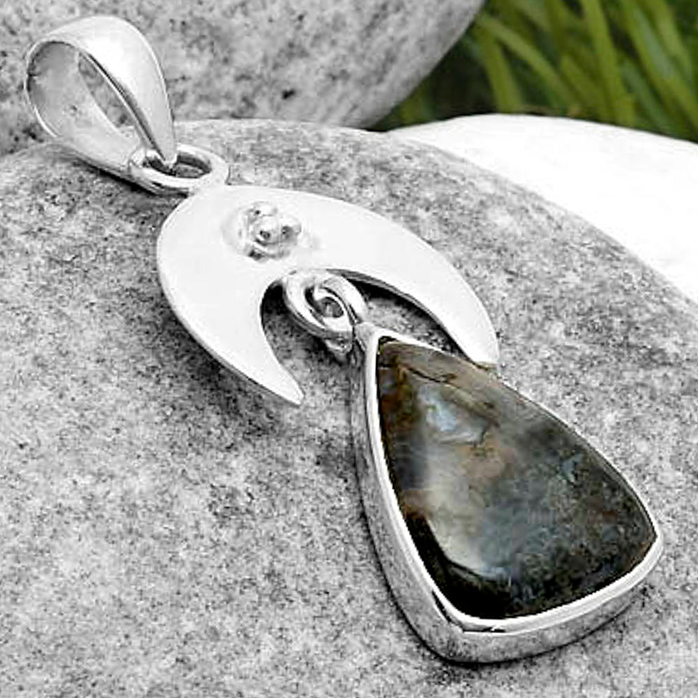 Crescent Moon - Tube Agate - Turkish Pendant P-1133 SDP114906