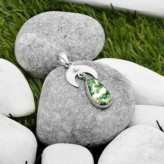 Crescent Moon - Natural Dioptase Pendant P-1133 SDP114911