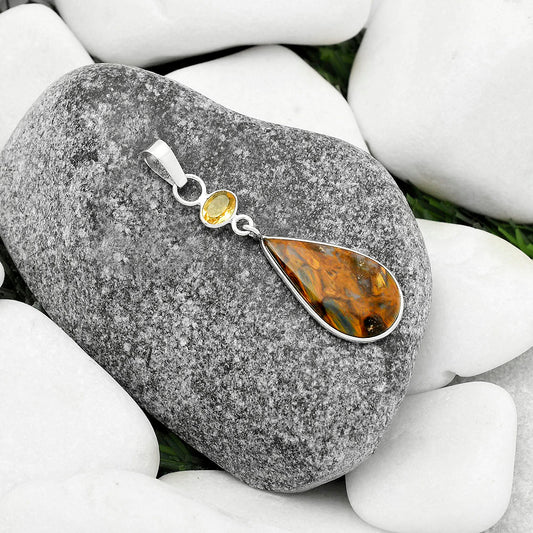 Natural Pietersite Namibia & Citrine Pendant P-1098 SDP115208