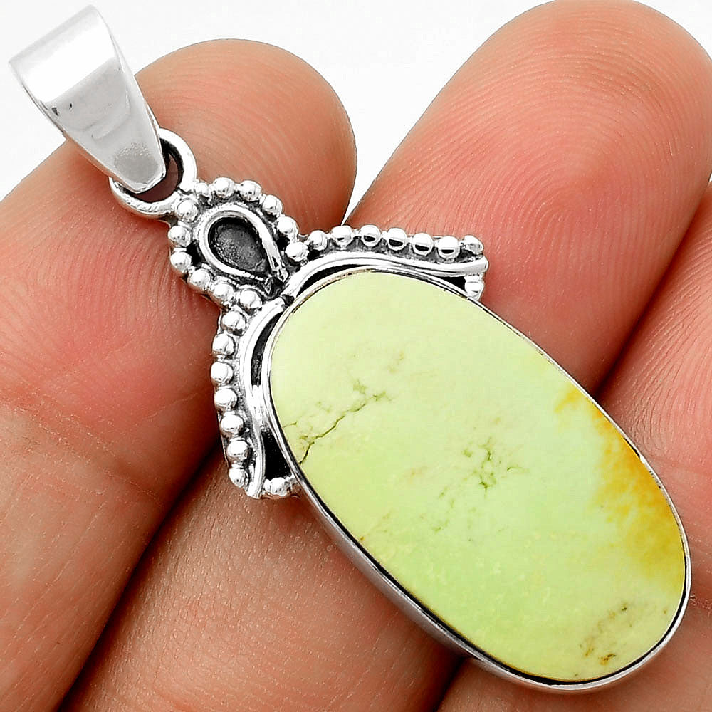 Natural Lemon Chrysocolla - Brazil Pendant P-1092 SDP115267