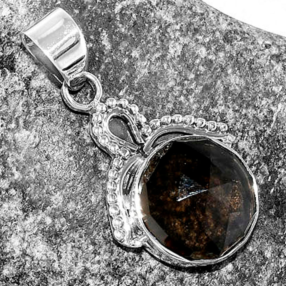 Faceted Natural Smoky Quartz - Brazil Pendant P-1092 SDP115292