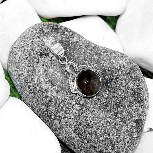 Faceted Natural Smoky Quartz - Brazil Pendant P-1092 SDP115292