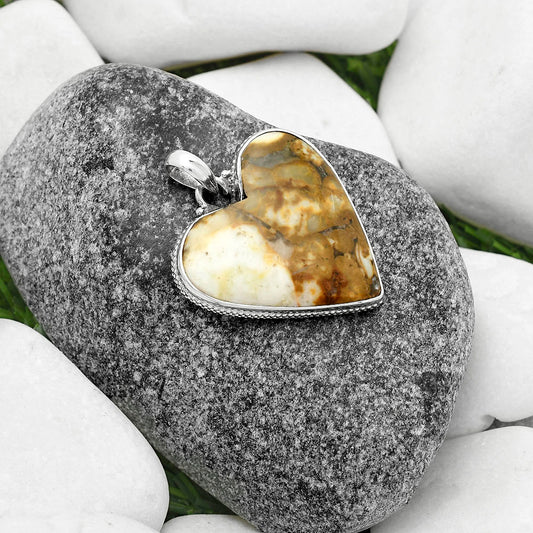 Heart Natural Cobra Jasper Pendant P-1043 SDP115297