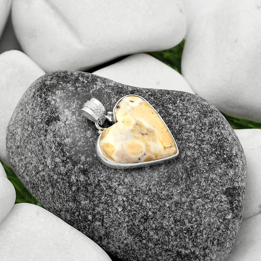 Heart Natural Cobra Jasper Pendant P-1043 SDP115299