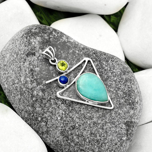 Paraiba Amazonite, Peridot & Lapis Pendant P-1025 SDP115457