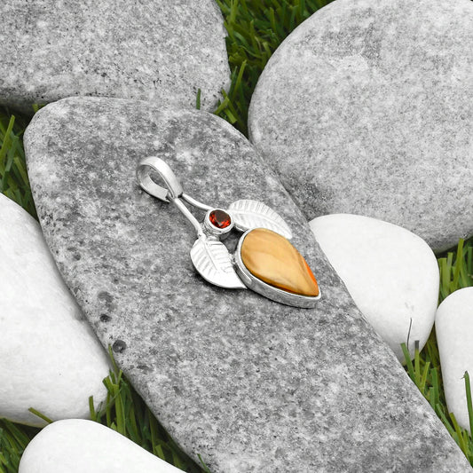 Imperial Jasper - Mexico & Garnet Pendant P-1416 SDP115730