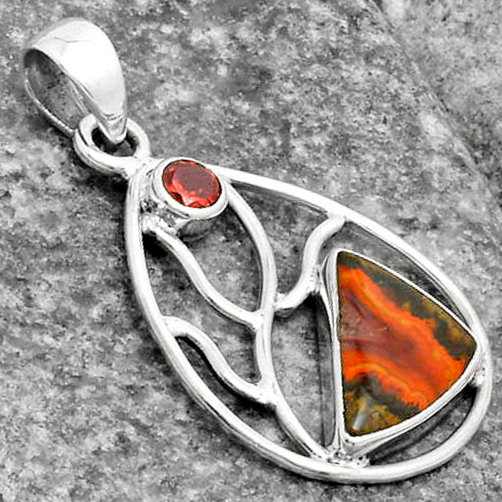 Rare Cady Mountain Agate & Garnet Pendant P-1572 SDP115742